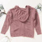 Pink Zipper Hooded Sweater