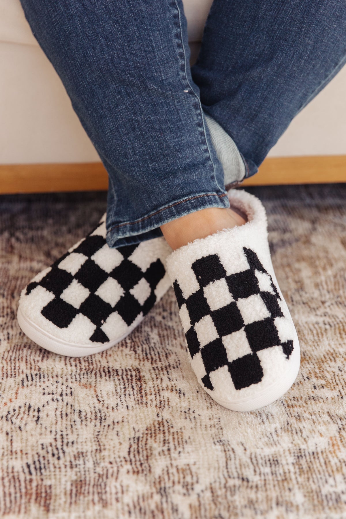 Checked Out Slippers in Black **FINAL SALE**