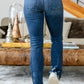 Christine High Contrast Slim Bootcut Destroyed Jeans