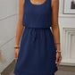 Breezy Waffle-Knit Drawstring Mini Tank Dress