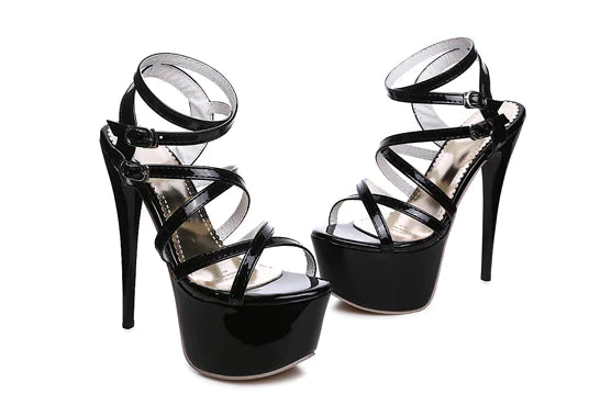 Strappy High Heels with Stiletto Design