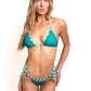 String Bikini Set with Metal Detail | Turquoise & White