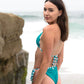 String Bikini Set with Metal Detail | Turquoise & White