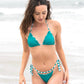 String Bikini Set with Metal Detail | Turquoise & White