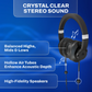EMF Radiation-Free Air Tube Over-Ear Headphones with Built-In Mic and Full-Range Stereo Sound