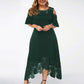 Trendy Plus-Size Gradient Lace Shoulder Dress for Women