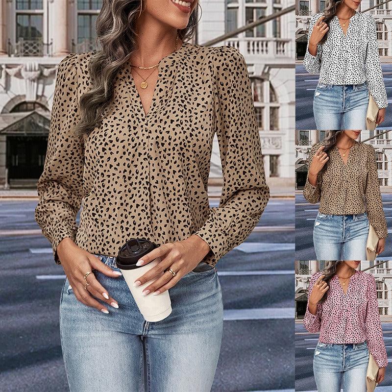 Wild West Leopard Print Top – Trendy Long Sleeved Cowgirl Top for Stylish Women