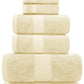 Luxury Beige Bath Towel Set 8 Pcs Combed Cotton Hotel Quality Absorbent Beige