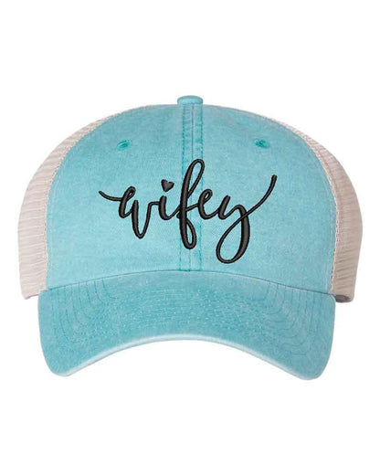Embroidered Wifey/Hubby Trucker Hat – Anniversary Gift Cap