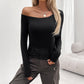 Lace Embrace One Shoulder Top - Sexy Lace Detail Fashion Top for Women