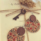Beautiful Red and Blue Floral Cork and Wood Earrings