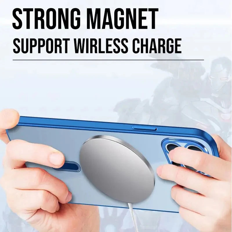 Luxury Plating Clear Magnetic Wireless Charger Case