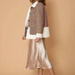 Women's Plaid Fur Jacket in Rust Houndstooth