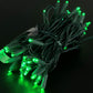 4 pack - 5mm - 100 ct - Green LED - 4" spacing - Green wire - 33 ft long