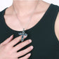 Black Rectangle Pendant Necklace Men Stainless Steel Chain Men Necklace Jewelry