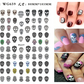 Nail Sticker Snake  Dragon Butterfly Black Multicolor Decals Nail Art Tattoo Slider Water Transfer Letter Nails Art Decoration
