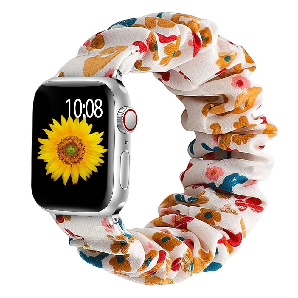 Apple Watch Scrunchie Band, Elastic Prints & Shimmer