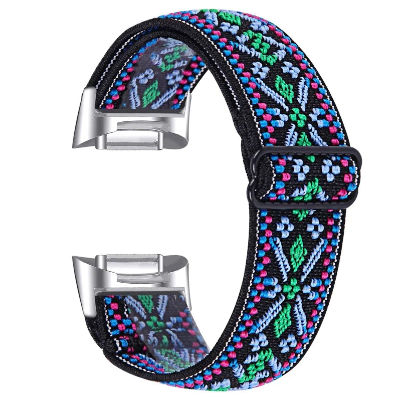 Fitbit Charge 5 & 6 Stretch Nylon Band, Solid & Patterned