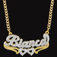 Customized Name Necklace Custom 3D Nameplate Personalized Double Electroplating Pendant