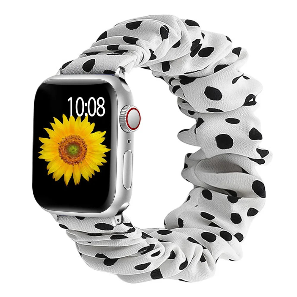 Apple Watch Scrunchie Band, Elastic Prints & Shimmer