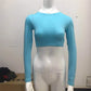 Women Sexy Bodycon T Shirt Long Sleeve O-neck Crop Top Modis Sheath T Shirt