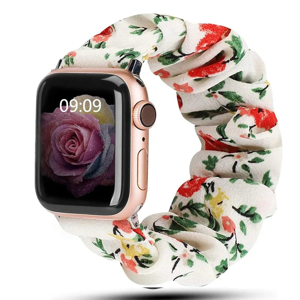 Apple Watch Scrunchie Band, Elastic Prints & Shimmer