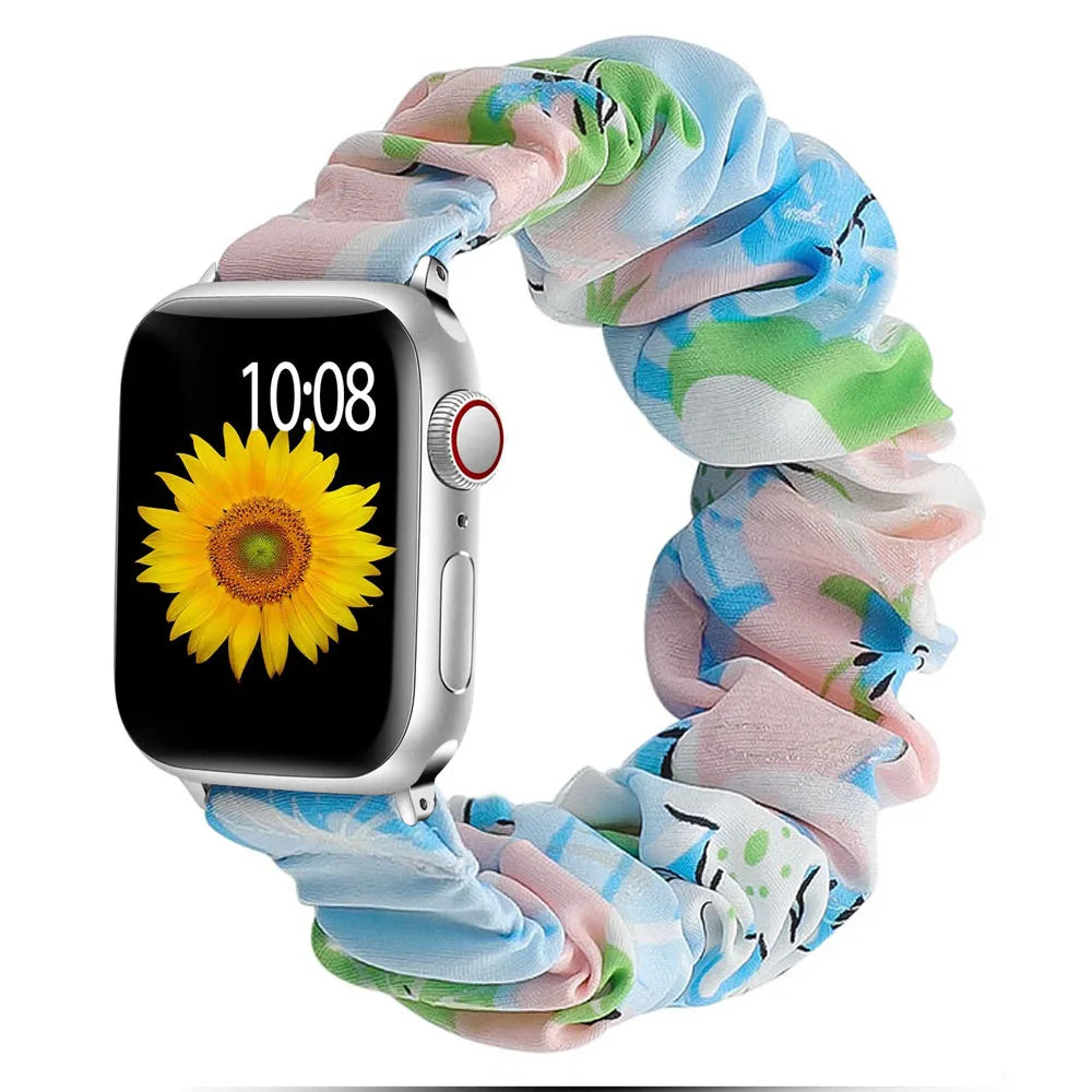 Apple Watch Scrunchie Band, Elastic Prints & Shimmer