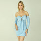 Off-the-Shoulder Long Sleeve Ruched Dress