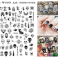 Nail Sticker Snake  Dragon Butterfly Black Multicolor Decals Nail Art Tattoo Slider Water Transfer Letter Nails Art Decoration
