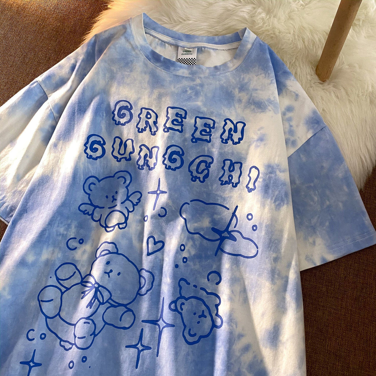 Summer women's short-sleeved Female t-shirt harajuku Streetwear Top tie-dye oversized Tshirts