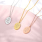 Birth Mother Flower Neckalce New Month Necklace For Mom Gold Color Oval Pendant Necklace