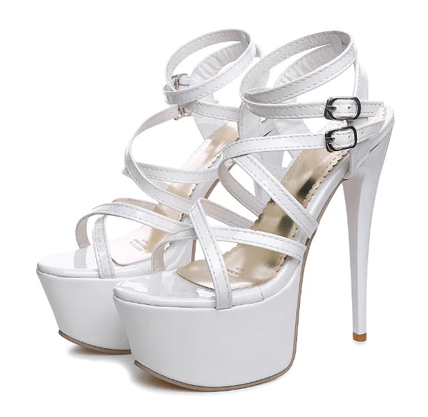 Strappy High Heels with Stiletto Design