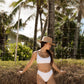 Amanda Bikini Top - White Ribbed