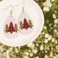 White Christmas Tree Drop Earrings