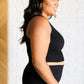 It's All About the Balance Twill Square Neck Crop Top in Black