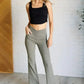 It's All About the Balance Twill Square Neck Crop Top in Black