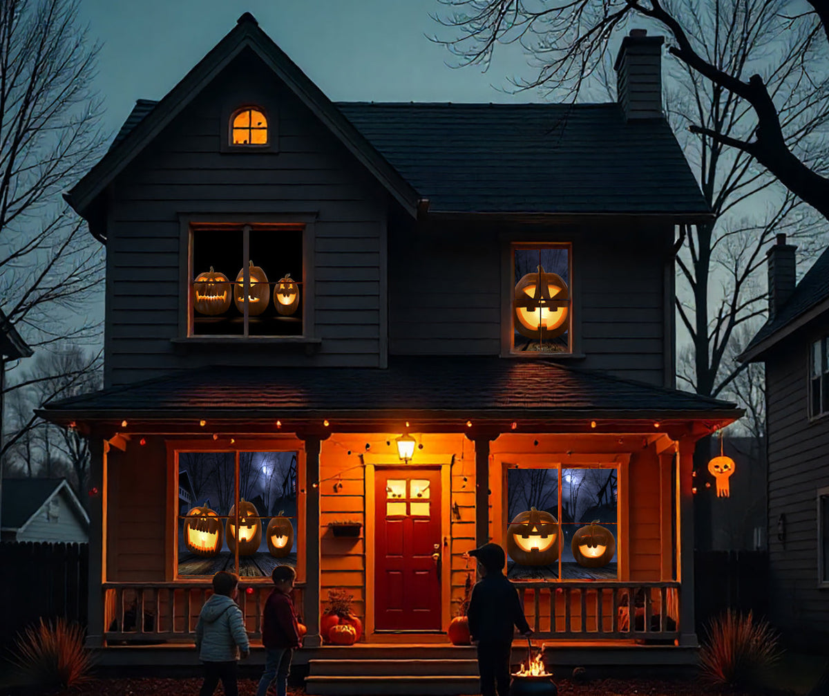 AtmosFX Halloween Digital Decoration USB - Jack-O-Lantern Jamboree + 48" x 72" Projection Screen