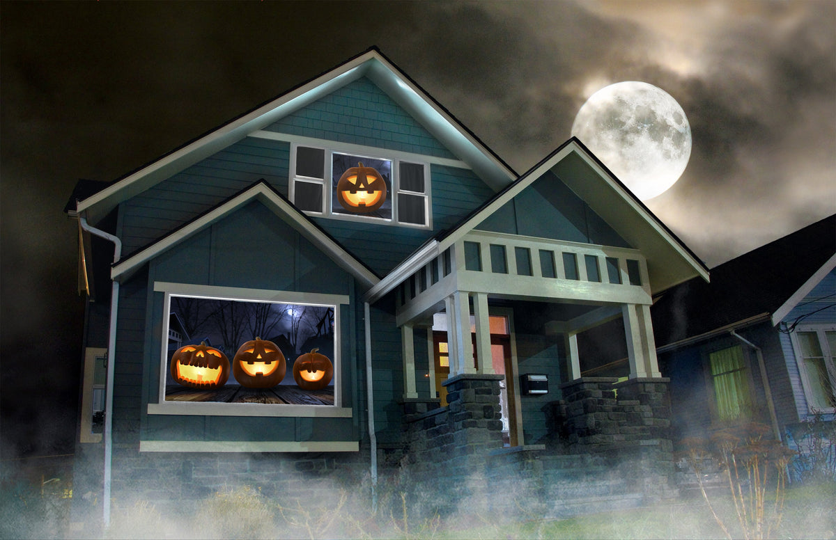 AtmosFX Halloween Digital Decoration USB - Jack-O-Lantern Jamboree + 48" x 72" Projection Screen