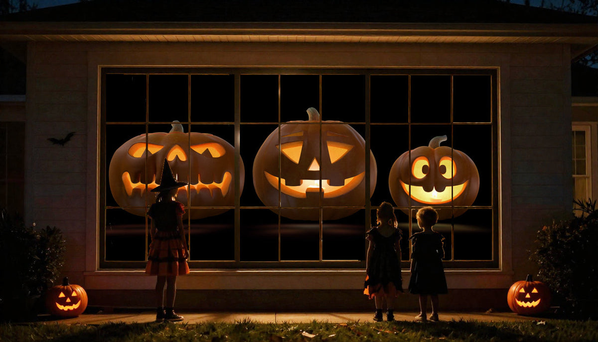AtmosFX Halloween Digital Decoration USB - Jack-O-Lantern Jamboree 2 + 48" x 72" Projection Screen