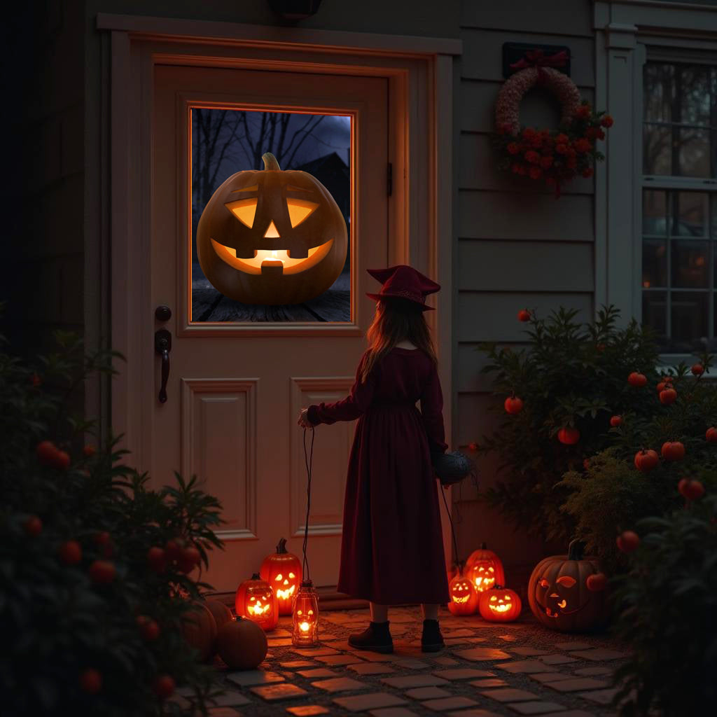 AtmosFX Halloween Digital Decoration USB - Jack-O-Lantern Jamboree 2 + 48" x 72" Projection Screen