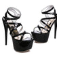 Strappy High Heels with Stiletto Design