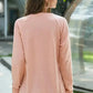 Women Gold Zip Detail Pink Pullover Sweatshirt
