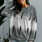Light Gray Color Block Tie Dye Pullover Sweatshirt