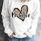 Be Mine Leopard Heart Print Sweatshirt