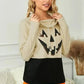 Cute Black Cowl Neck Pumpkin Print Color Block Halloween Sweatshirt