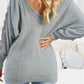 Gray Lace Splicing Sweater