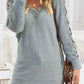 Gray Lace Splicing Sweater