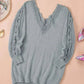Gray Lace Splicing Sweater