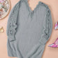 Gray Lace Splicing Sweater