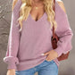 Cute Pink Cold Shoulder Sweater